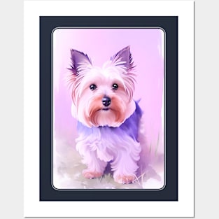 Yorkshire Terrier Watercolor Portrait 1 Posters and Art